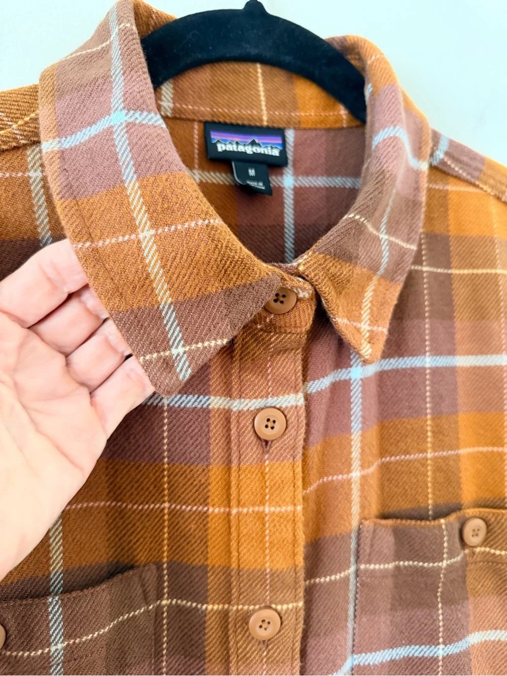 Patagonia Women's Fjord Flannel Shirt Organic Cotton Color Happy Camper: Shelter